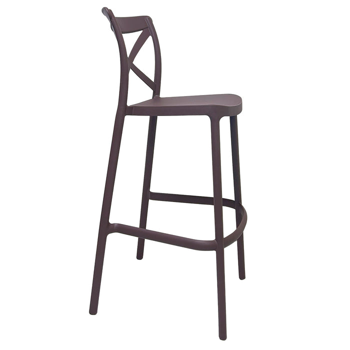 Sgabello alto da bar in plastica polipropilene marrone sprint h 75 cm