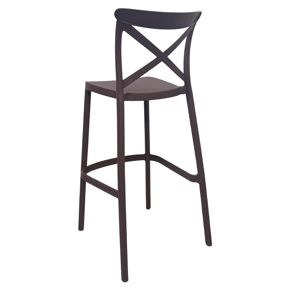 Sgabello alto da bar in plastica polipropilene marrone sprint h 75 cm
