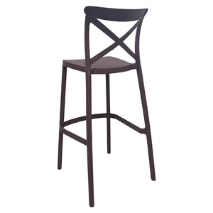 Sgabello alto da bar in plastica polipropilene marrone sprint h 75 cm