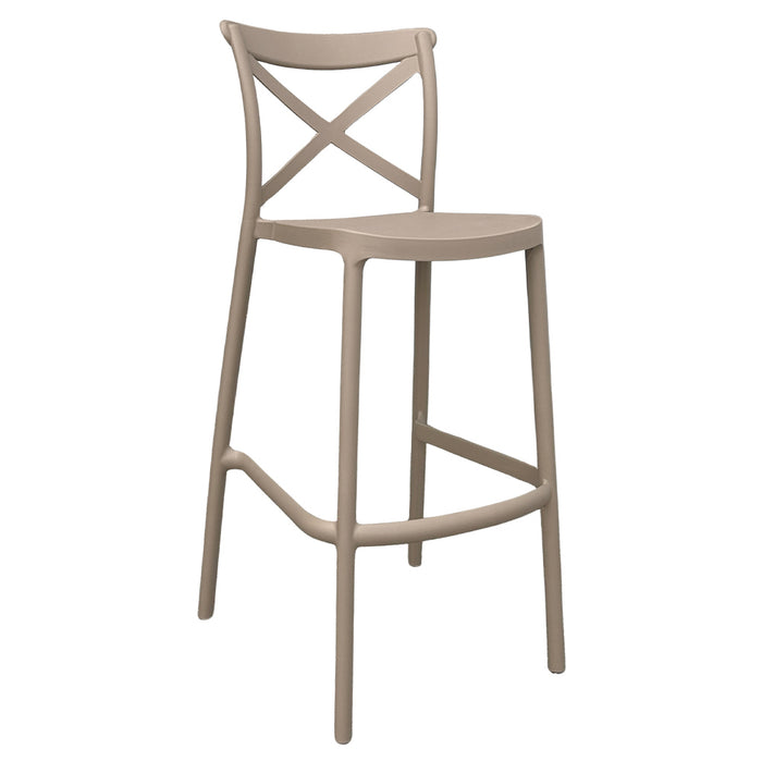 Sgabello alto da bar in plastica polipropilene marrone chiaro sprint h 75 cm