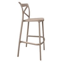 Sgabello alto da bar in plastica polipropilene marrone chiaro sprint h 75 cm