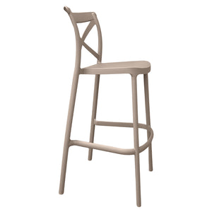 Sgabello alto da bar in plastica polipropilene marrone chiaro sprint h 75 cm