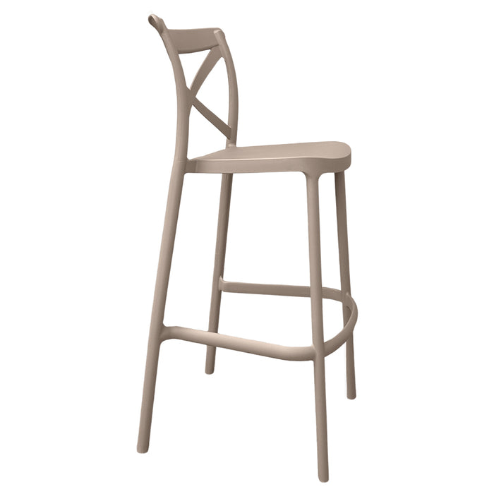 Sgabello alto da bar in plastica polipropilene marrone chiaro sprint h 75 cm