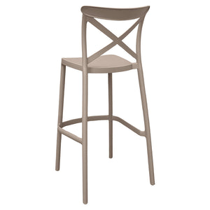 Sgabello alto da bar in plastica polipropilene marrone chiaro sprint h 75 cm