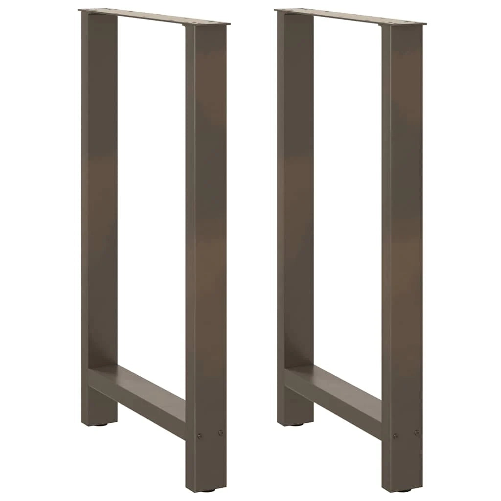 Set di 2 gambe per tavolo da bar 60 x 100 cm con piedini regolabili estetica moderna in acciaio naturale 02_0057587
