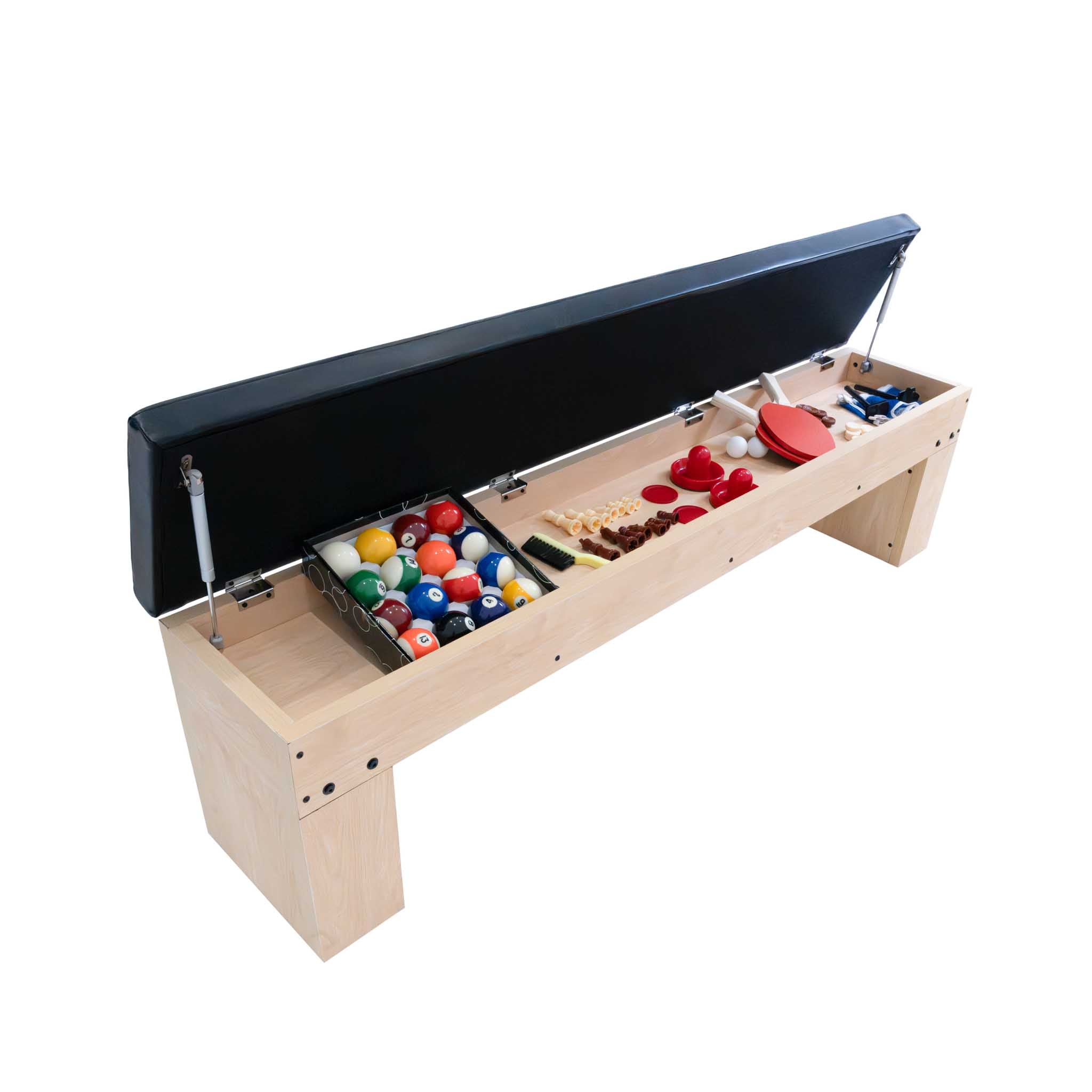 Tavolo Multigioco 7-in-1 213 cm (7ft) Beige con Panca Contenitore