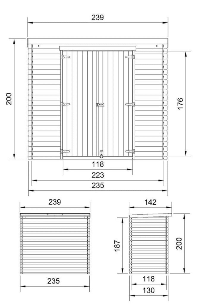 Casetta da giardino in legno 2,63 m² TIMBELA M310C1