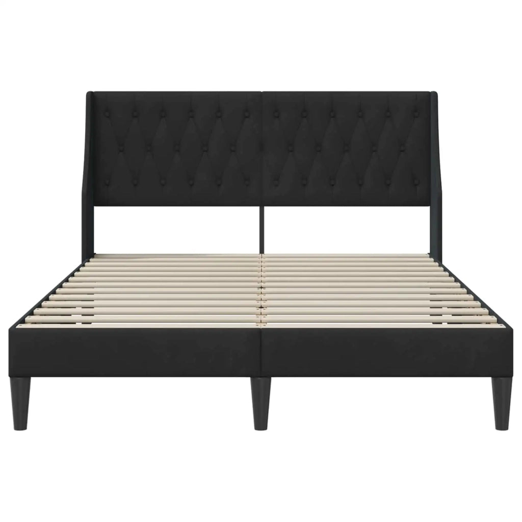 Struttura del letto con testiera-Giroletto Nero 140 x 200 cm Velluto 250397