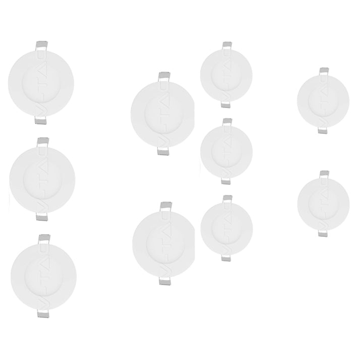 PANNELLO LED SLIM 18W DA INCASSO A MOLLA ROTONDO LUCE FREDDA FARO FARETTO 10 PEZ