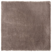 Tappeto Shaggy in cotone marrone chiaro in misto poliestere 200 x 200 cm soffice pelo denso