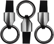 Porta chiavi in pelle - 3 pezzi - Clip rimovibile - Multifunzionale - Anelli neri - Adatto per chiavi automobilistiche - Portachiavi