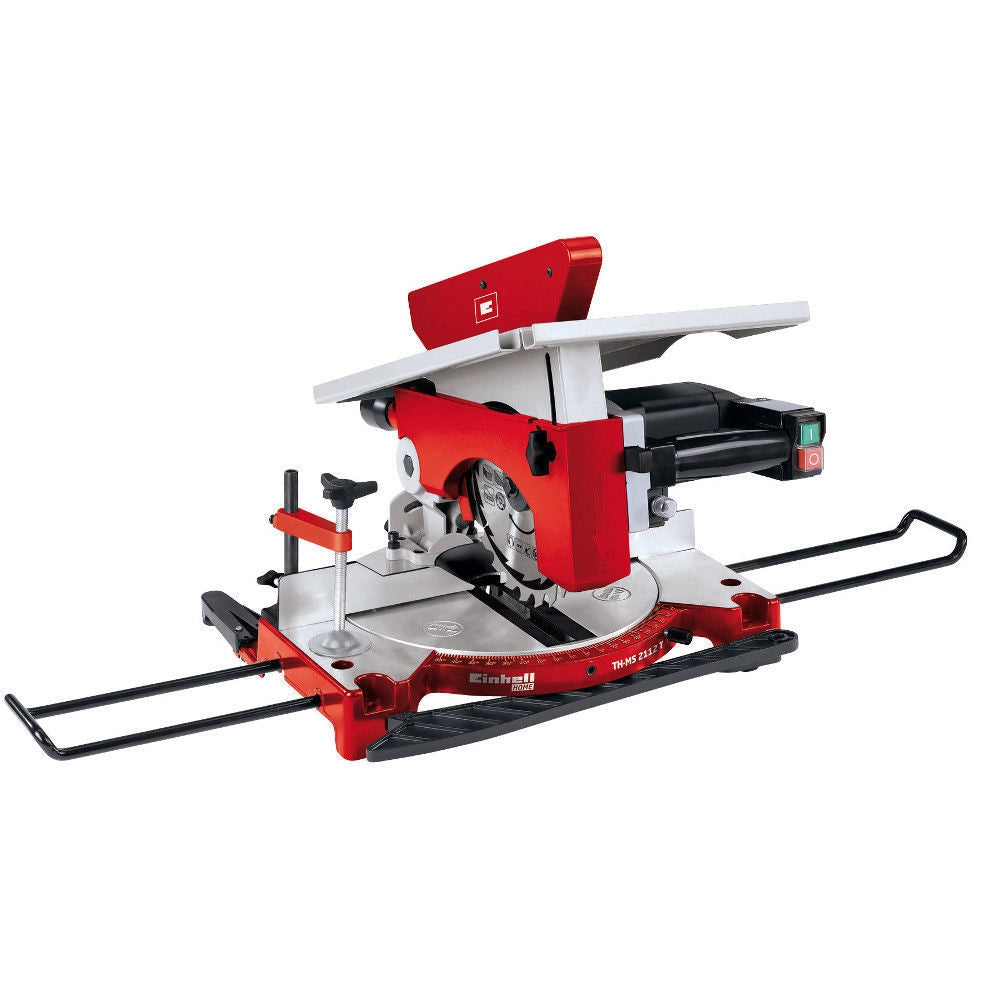 Troncatrice con piano superiore per legno 1200W 210mm Einhell-TH-MS 2112 T