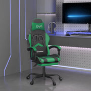 Sedia da Gaming con Poggiapiedi Nero e Verde in Similpelle cod mxl 77151
