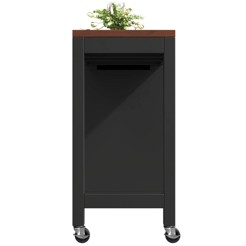 Tavolo da Pranzo Allungabile con Isola Cucina e Cassetti ¨C Xylo ¨C Nero, 131.5-210 cm