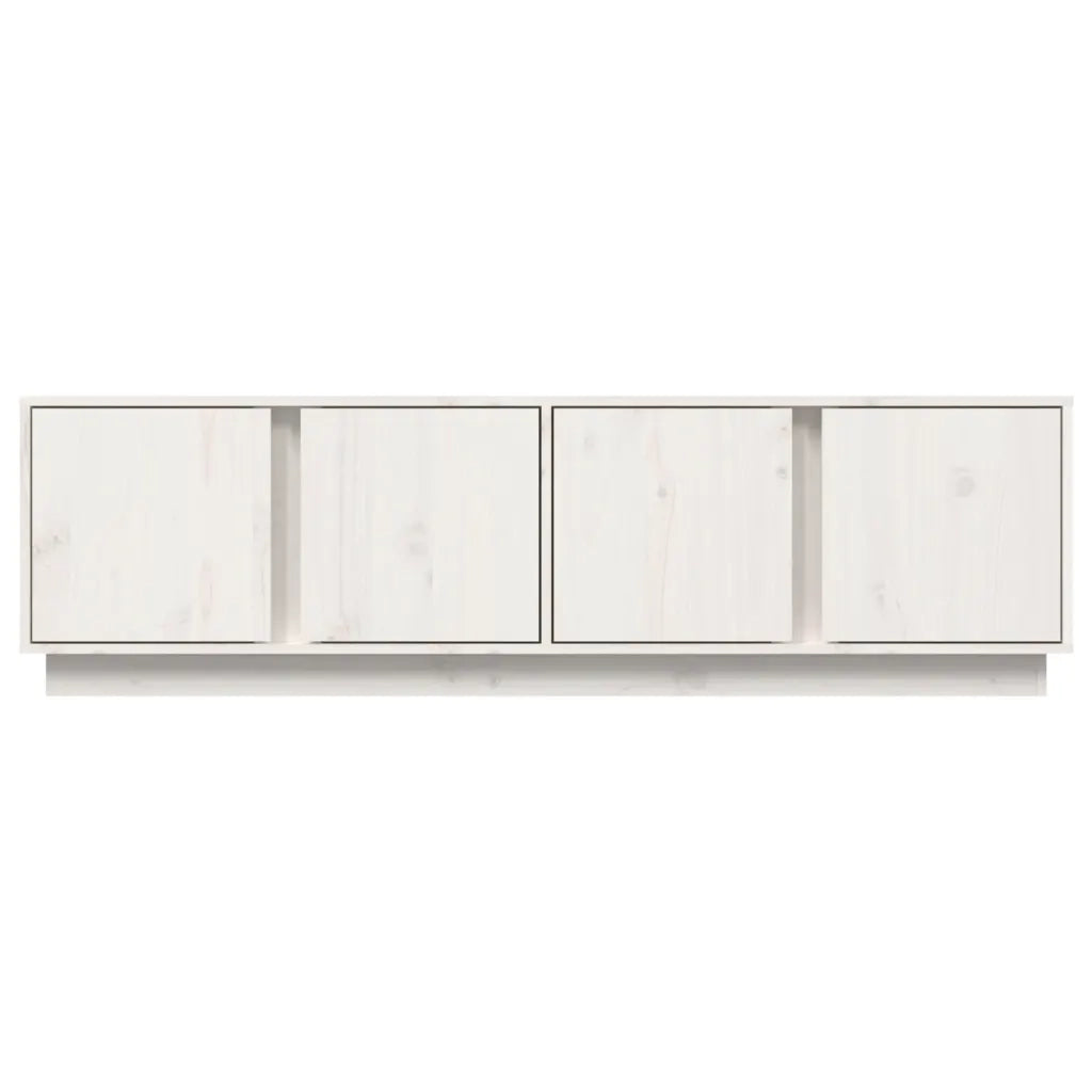 Mobile Porta TV Bianco 140x40x40 cm in Legno Massello di Pino