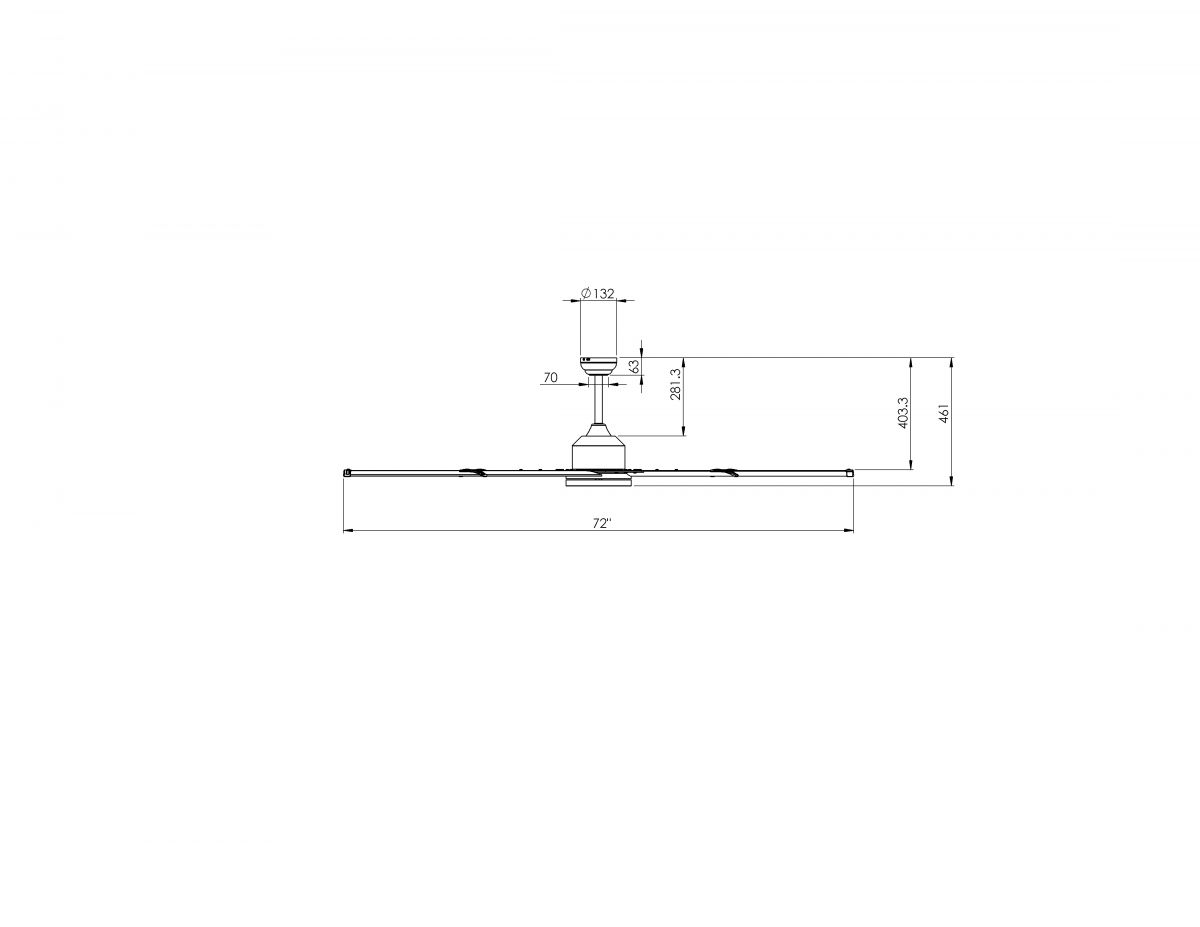 Ventilatore da soffitto a risparmio energetico BIG bianco 210 cm con 6 pale in alluminio con telecomando 6 velocitÃ