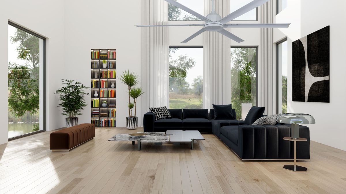 Ventilatore da soffitto a risparmio energetico BIG bianco 210 cm con 6 pale in alluminio con telecomando 6 velocitÃ