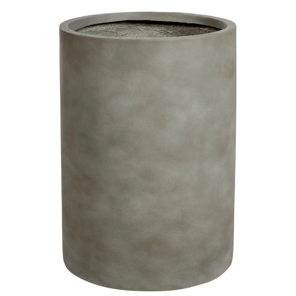 Vaso per piante Grigio 36x36x51 cm MgO Rotondo Effetto Calcestruzzo Resistente alle intemperie per interni e per esterni