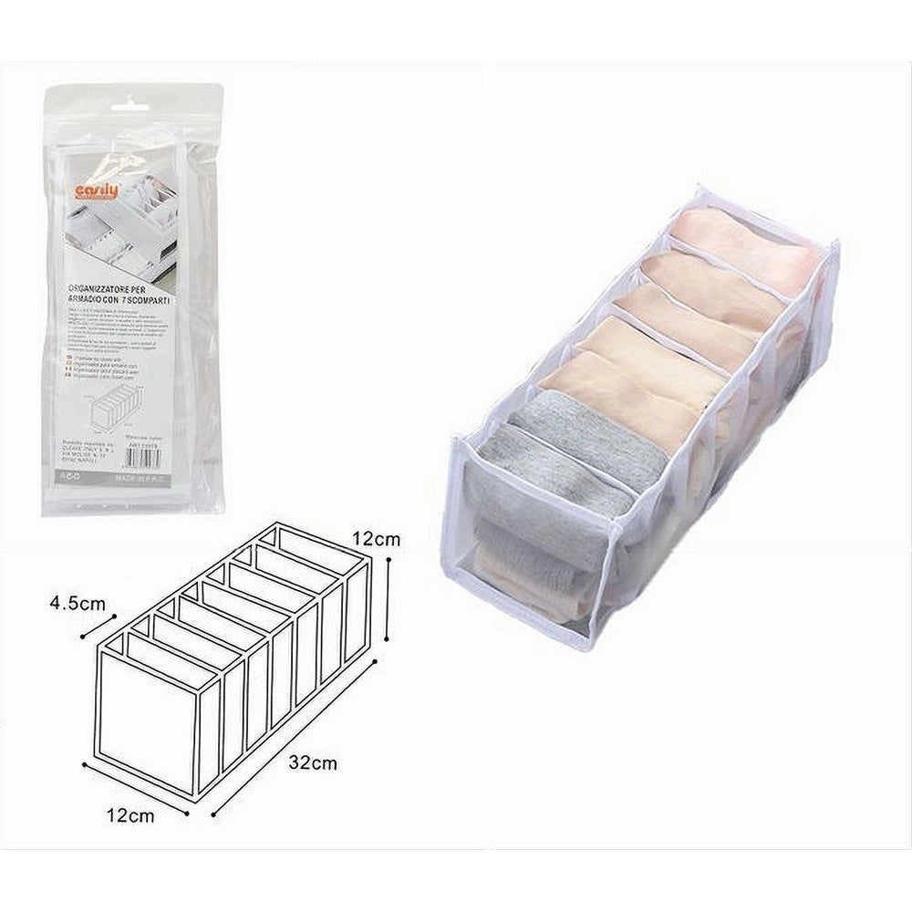 Trade Shop - Organizer Per Cassetti 7 Scomparti Tessuto Biancheria Intima Salvaspazio 59978 -