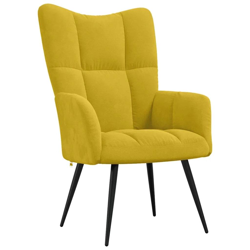 Divano Sedia-Poltrona Relax Giallo Senape in Velluto 442738