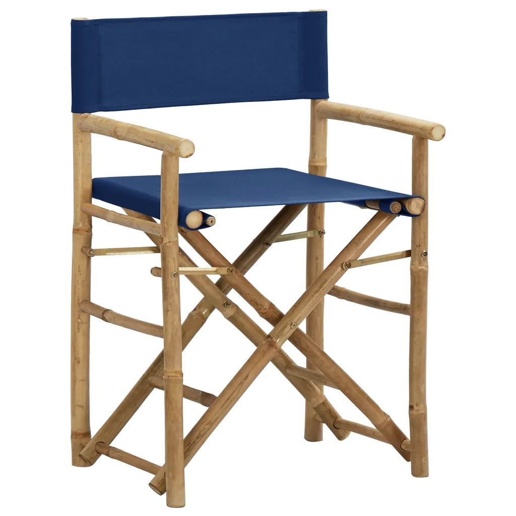 Sedie da Regista Pieghevoli 2 pz Blu in BambÃ¹ e Tela cod mxl 6381
