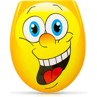 Sedile wc chiusura ammortizzata - motivo smiley face - copriwate