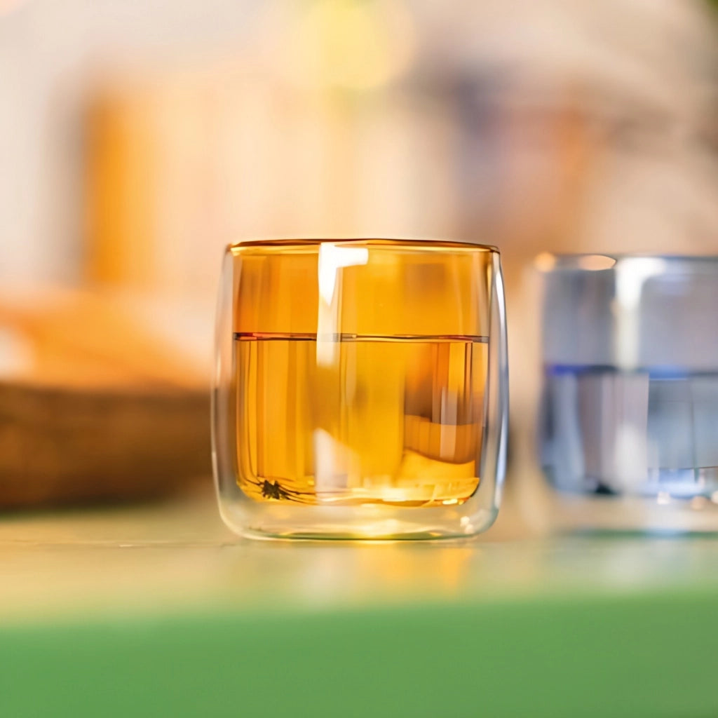 No Bilia Set 4 Bicchieri Tumbler in Vetro Borosilicato a Doppia Parete Trasparente - Design Moderno ed Elegante per Bevande Calde e Fredde NB-4X