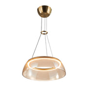 Lampada sospensione Torpe ottone vetro ambra LED 19W Italux