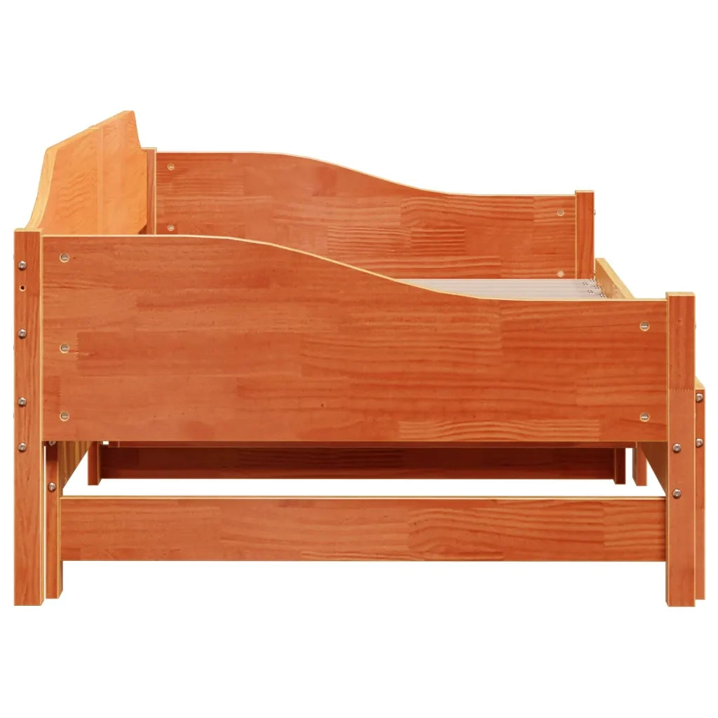 Divano con letto | Sof¨¤ letto | Letto singolo Estraibile Marrone Cera 80x200cm Massello Pino
