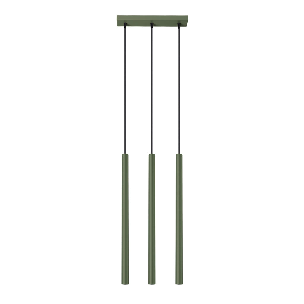 Lampada sospesa VELINO 3 tubi verde oliva G9 Pure Lume