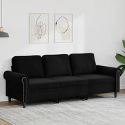Divano a 3 Posti Nero 180 cm in Vellutocod mxl 83375