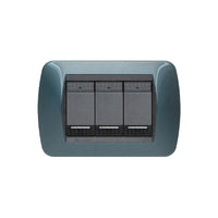 Living International, Placca 3 Posti, Blu - BTICINO L4803BT