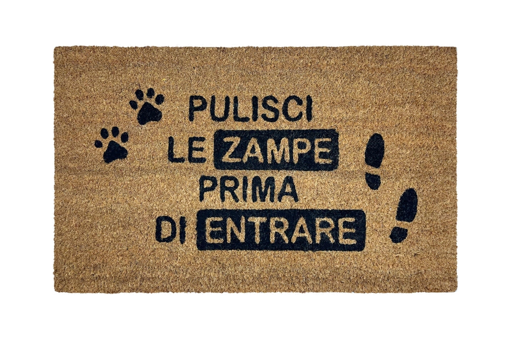 Zerbino Ingresso Casa In Fibra Di Cocco Con Base In Pvc  Dis6Zampa