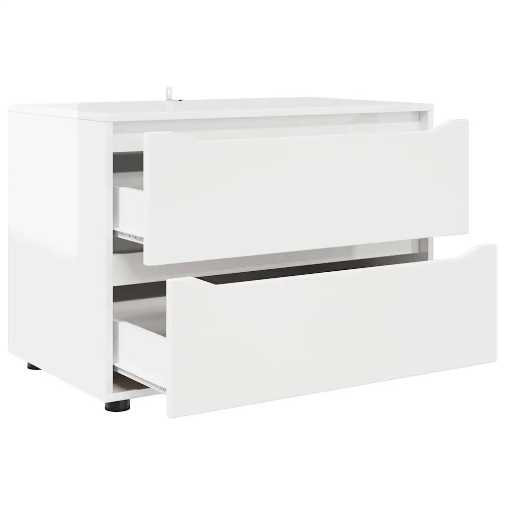 Armadio Bianco Lucido 80 x 48 x 57 cm Legno multistrato
