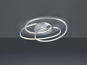 GALE PLAFONIERA LED 38,5W 5000lm, 3000K ACCIAIO SATINATO CERCHI CONCENTRICI CON REGOLAZIONE INTENSITA' CON INTERRUTTORE D.60CM
