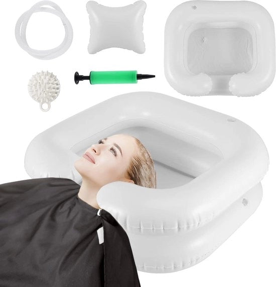 Bacetto per capelli per persone a letto - lavaggio dei capelli in letto - sacco di shampoo gonfiabile Bacetto per capelli 

Modello: 123456
Capacità: 2 litri
Materiali: PVC e poliestere
Dimensioni: 30x20x15 cm
Peso: 0,5 kg