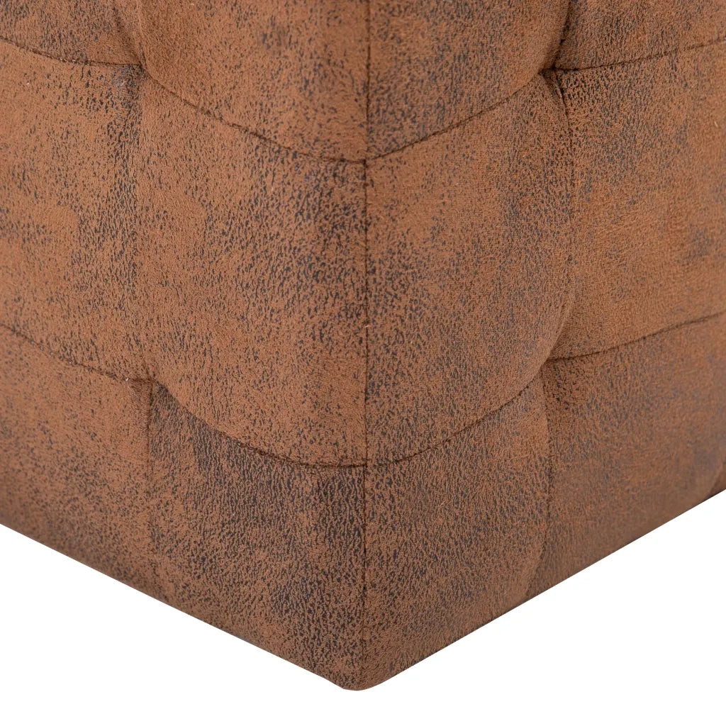 Comodini 2 pz-Set di 2 Tavolino da notte Marrone 30x30x30 cm in Similpelle Scamosciata