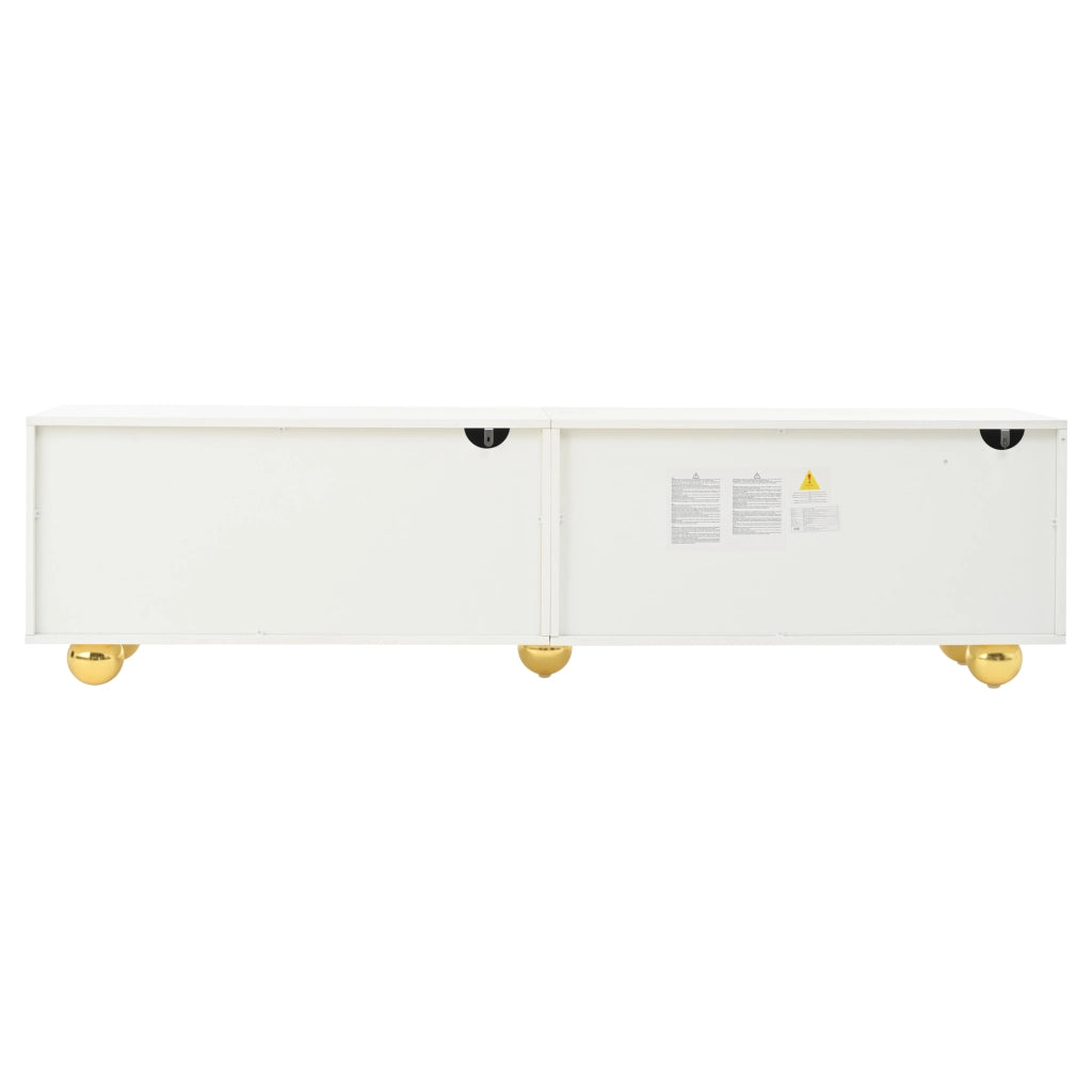 MOBILE TV 180x40x45 cm Bianco con 2 vani e 4 ante a forma di nuvola