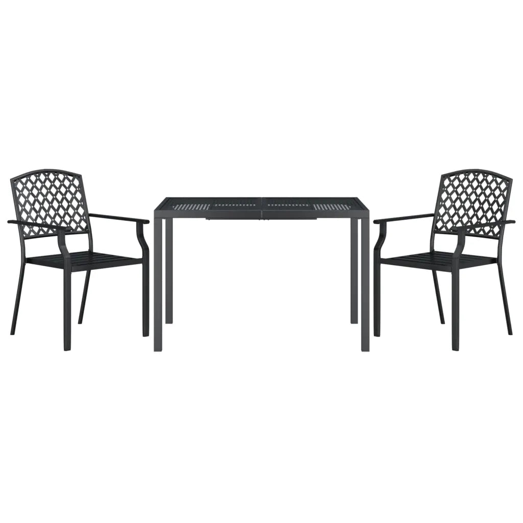 Set da Pranzo da Giardino 3 pz in Acciaio Antracitecod mxl 124663