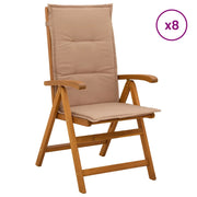 Sedie da giardino reclinabili 8 pz Naturale 3434479
