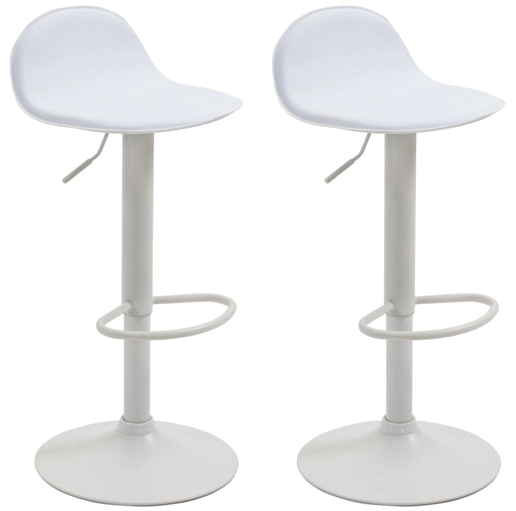Set 2 Sgabelli Alti Lana in Similpelle bianco,bianco