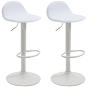 Set 2 Sgabelli Alti Lana in Similpelle bianco,bianco