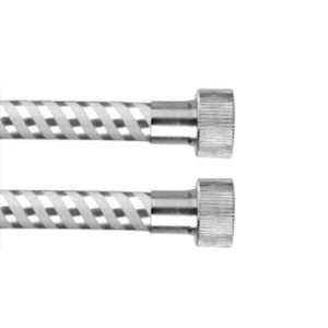 Flessibile ''biflex'' per doccia in pvc doppia ghiera cromo-bianco 200 cm