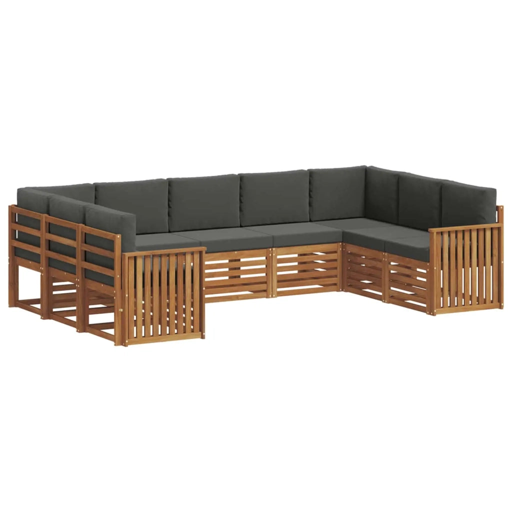 Set divano sezionale con cuscino 9 pcs Naturale e Antracite