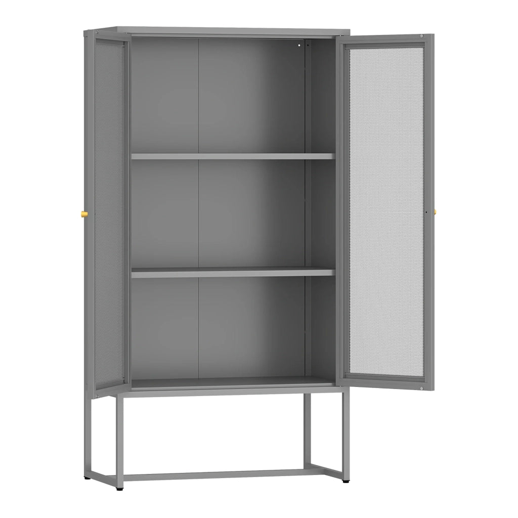 Mobiletto/scaffale in metallo e acciaio 150 x 80 x 40 cm grigio 03_0008918