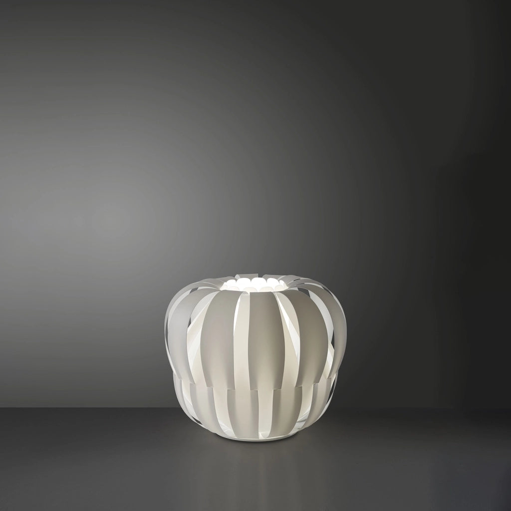 Lampada Da Scrivania Moderna Queen Polilux ® Bianco E Metallo 1 Luce E27 D42Cm