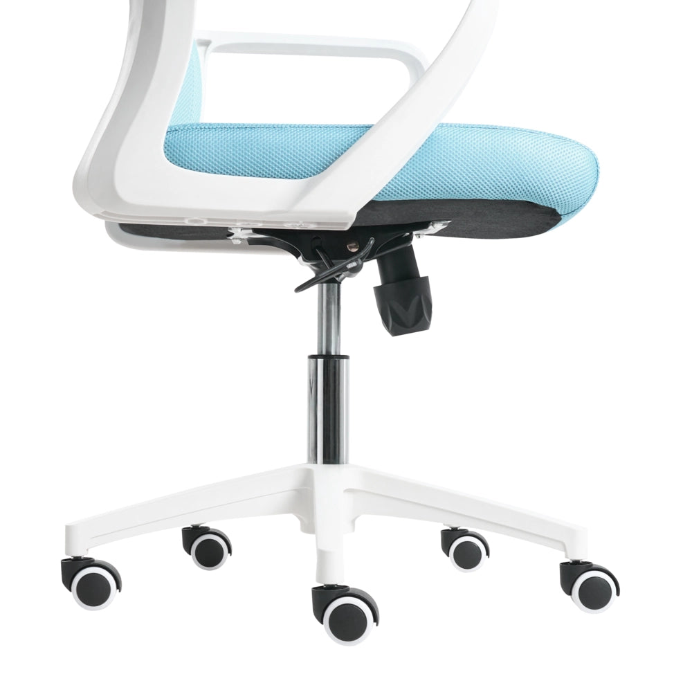 Sedia da ufficio con base girevole e poggiatesta regolabile in altezza con rete Home Office Azzurro stile moderno