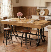 Tavolo bar 160 cm in MDF e metallo nero/marrone