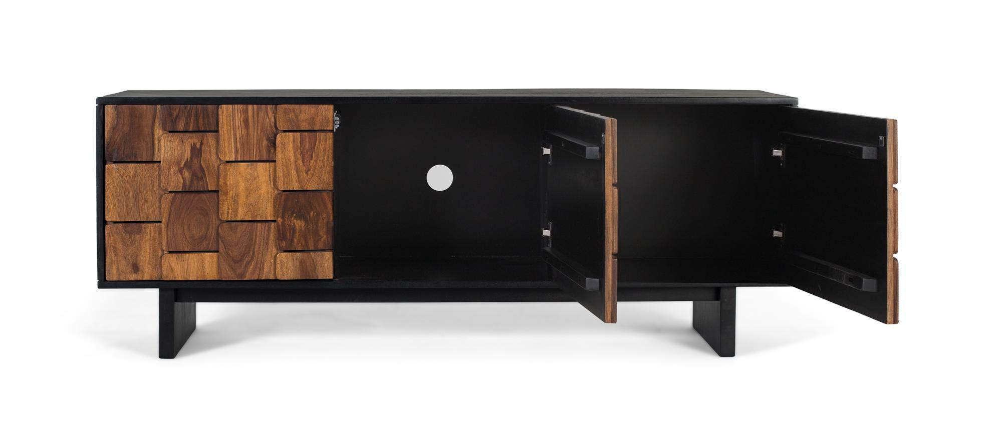 Mobile TV a 3 ante in legno di mango.