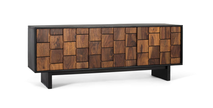 Mobile TV a 3 ante in legno di mango.